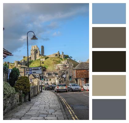 Corfe Castle Sky And Clouds England Image